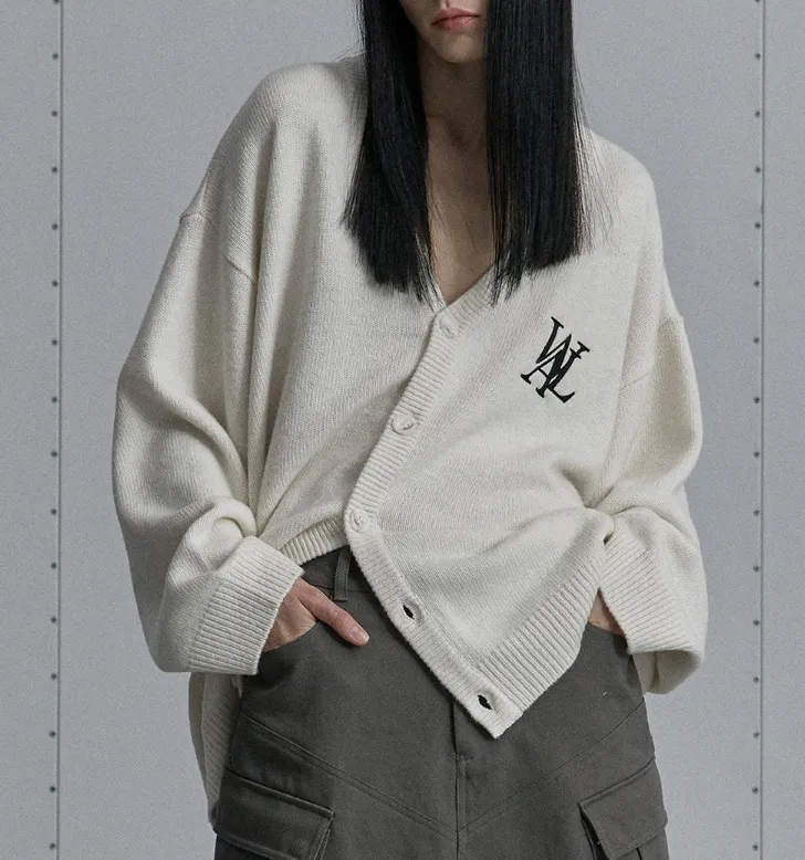 WOOALONG  |Unisex Wool Nylon Street Style Plain Oversized Logo