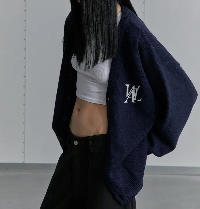 WOOALONG  |Unisex Wool Nylon Street Style Plain Oversized Logo