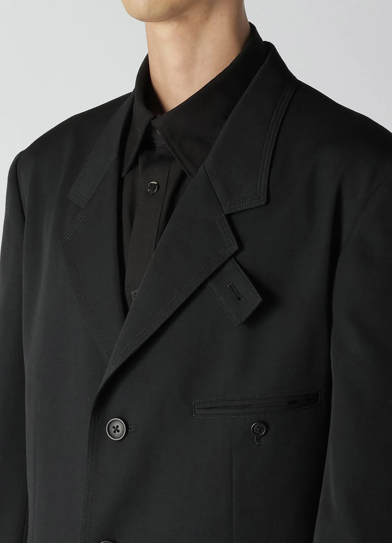 WOOL GABARDINE JACKET WITH TRIPLE STITCH