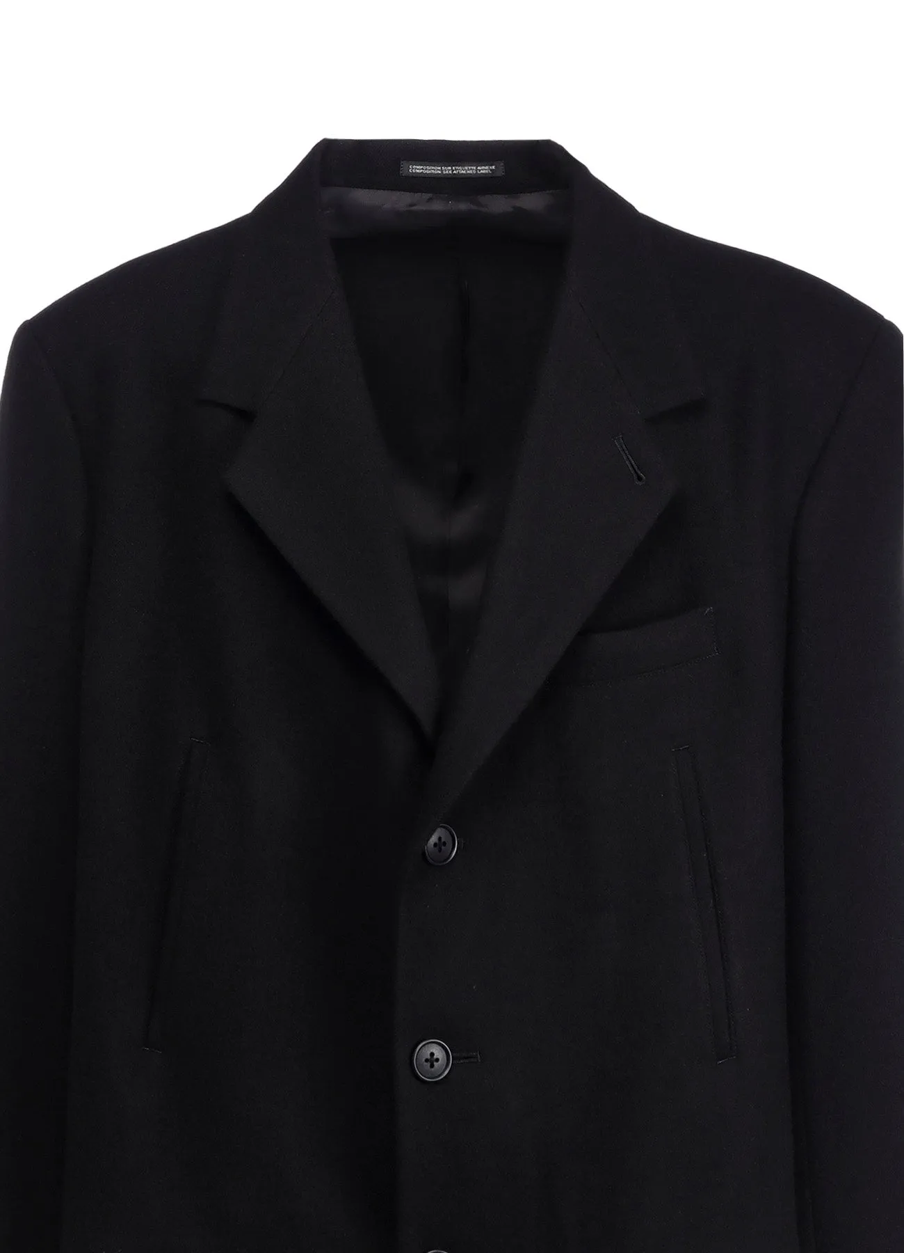 WOOL NYLON LONG JACKET WITH MACKIN SLEEVE